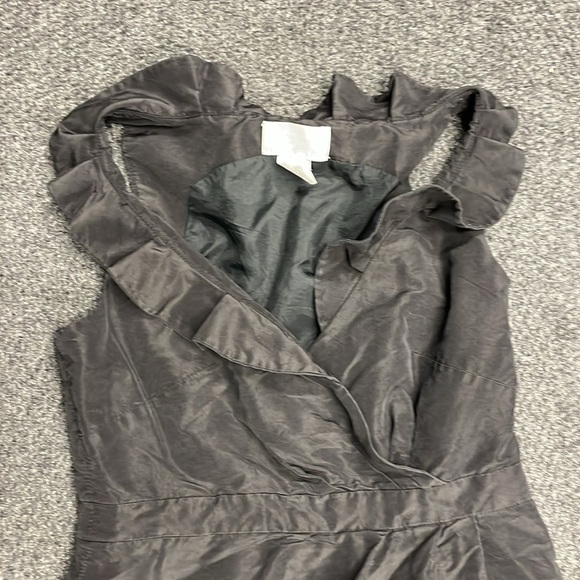 J Crew Womens Silk Ruffle Dress Cocktail Size 2 Petite Formal Wedding Prom Fancy - Picture 2 of 4